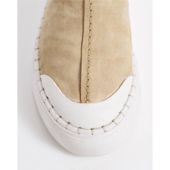 🎉LAST CHANCE🎉 FREE PEOPLE Juno Slip On Sport Sneakers / Cafe Suede - Picture 8 of 10